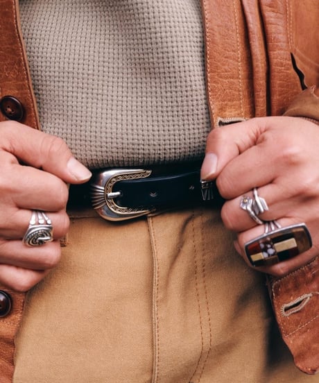 "MOONSHINE LEATHER"Del Rio Buckle Belt
