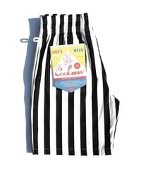 "COOKMAN" Chef Pants Short [Wide Stripe Black]