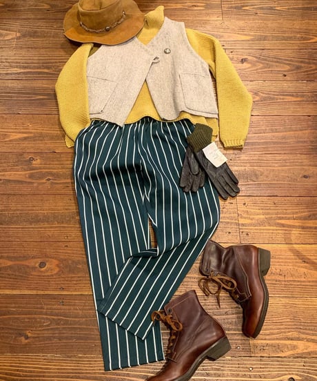 "COOKMAN" Chef Pants[Pin Stripe/Dk.Green]