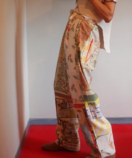 "Mr.RemakeMan."Vintage Tapestry Remake Easy Pants.④[Size:3(L)]