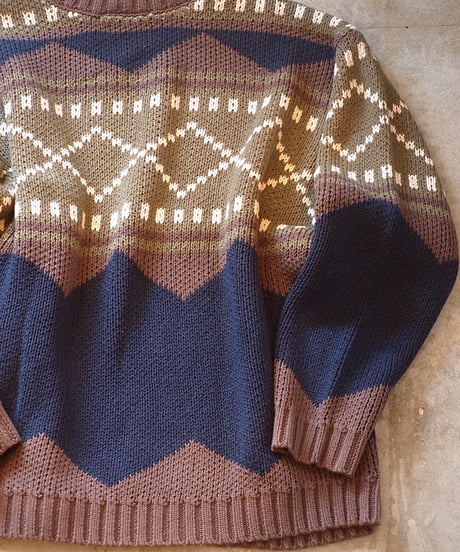 "MODEM DESIGN" Low Gage Role Neck Cotton Knit