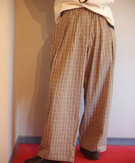 "MODEM DESIGN"Check Wide Pants