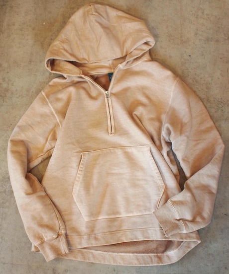 "GOOD ON"ROUGH 1/2 ZIP PULLOVER HOOD SWEAT