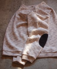 "MODEM DESIGN"Corduroy Elbow Patch Crew Knit