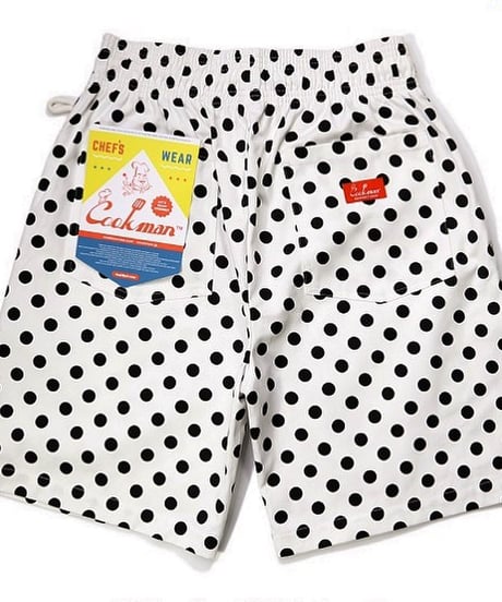 "COOKMAN" Chef Pants Short[Dots White]