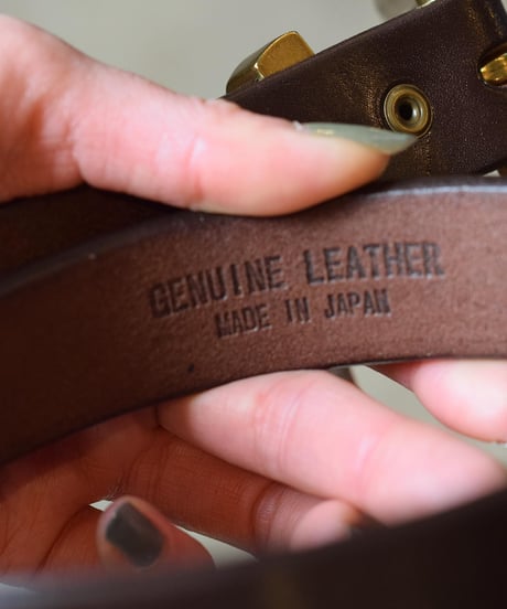 "BARNS" Tochigi Leather Fireman Gold buckle Belt