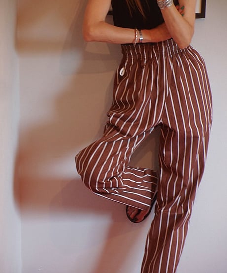 "COOKMAN" Chef Pants[Stripe Sequoia Brown]