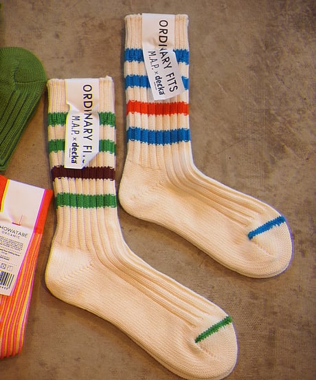 "ORDINARY FITS M.A.P."×”dacka" Heavyweight Socks[Stripe]