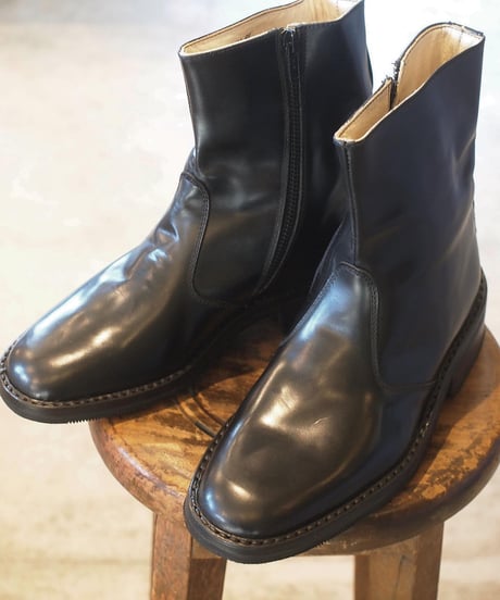 "ITALY CARABINIERI" Side Zipper Leather Boots