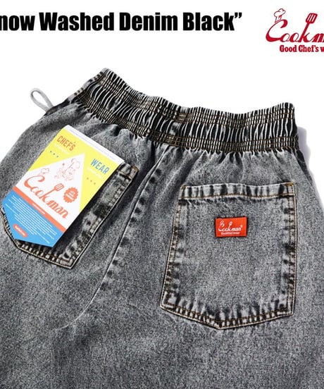 "COOKMAN"Chef Pants[Snow Washed Denim Black]