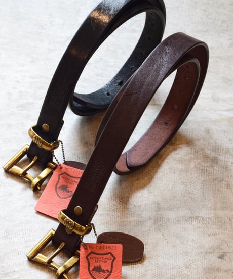 "BARNS" Tochigi Leather Fireman Gold buckle Belt