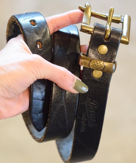 "BARNS" Tochigi Leather Fireman Gold buckle Belt