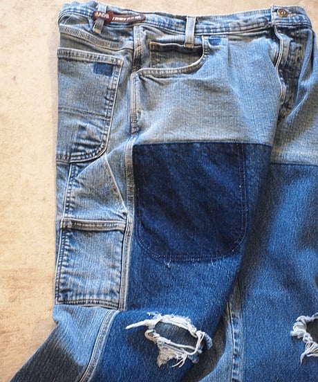 "SUNNY SIDE UP" Re Denim Painter Pants