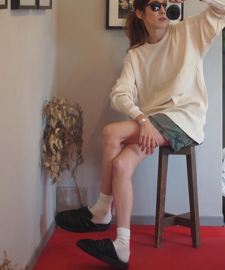 "S.O.S. from TEXAS" THERMAL Long Sleeve Crew Tee Natural