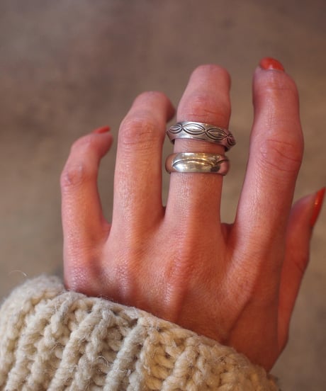 "NAVAJO" Stampwork Silver Ring