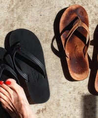 "RAINBOW SANDALS" Double Layer Leather[Narrow Strap]