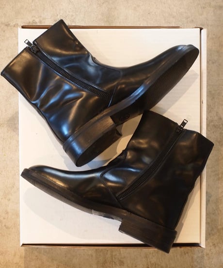 "ITALY CARABINIERI" Side Zipper Leather Boots