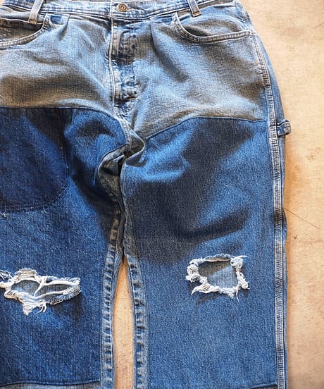 "SUNNY SIDE UP" Re Denim Painter Pants