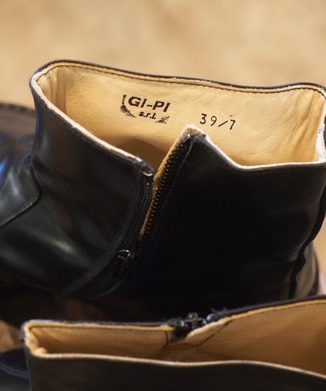 "ITALY CARABINIERI" Side Zipper Leather Boots