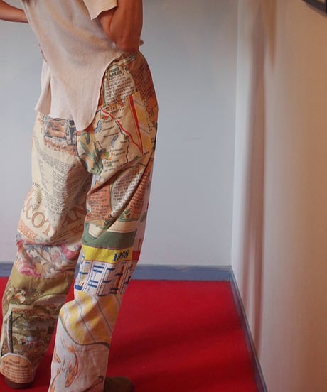 "Mr.RemakeMan."Vintage Tapestry Remake Easy Pants.④[Size:3(L)]