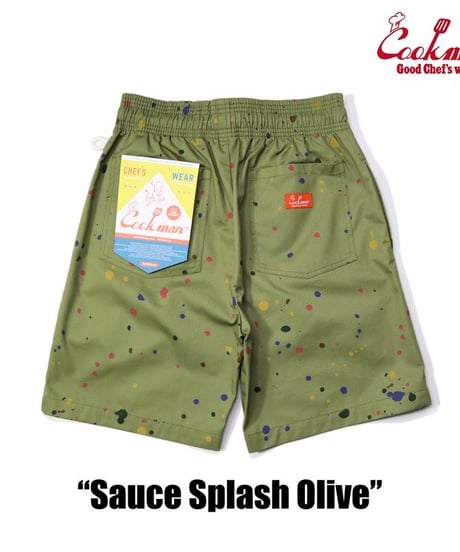 "COOKMAN"Chef Pants Short [Sauce Splash Olive]