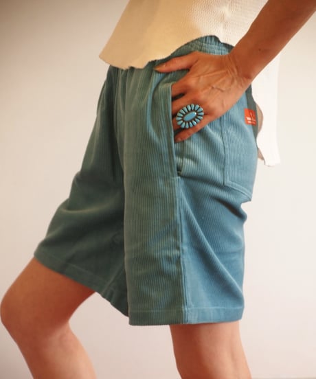 "COOKMAN"Chef Pants Short Corduroy [Turquoise Blue]
