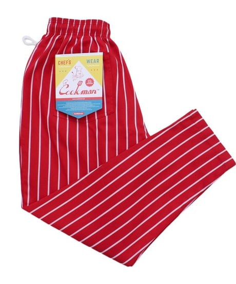 "COOKMAN" Chef Pants[Pin Strip(RED)]