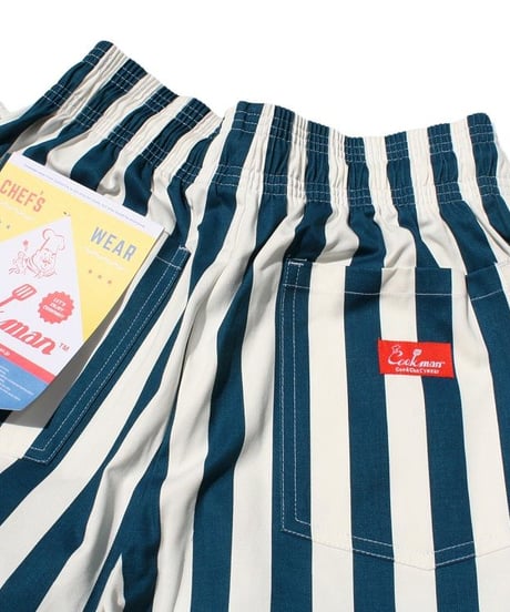 "COOKMAN" Chef Pants[Wide Stripe/Blue]