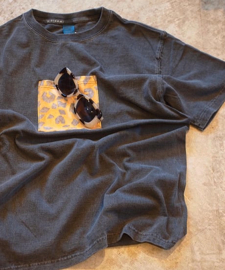"KOUHEI TERAI" 柿渋弁柄染 Leopard Pocket SS Tee