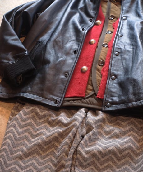 "MODEM DESIGN" Lamb Leather Award Jacket