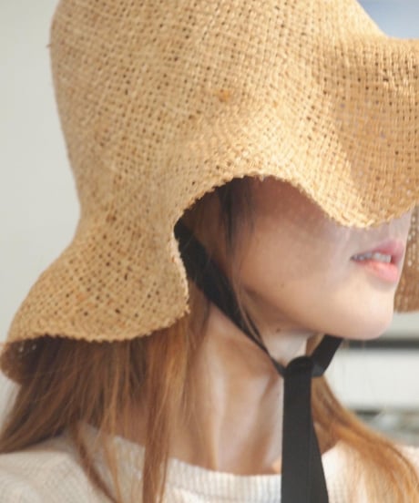 "RUMBLE RED"Waving Rafia Hat