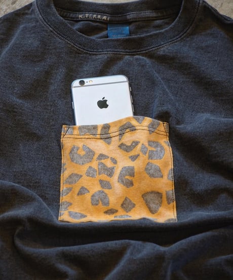 "KOUHEI TERAI" 柿渋弁柄染 Leopard Pocket SS Tee