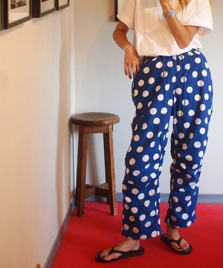 "IMPRESTORE" Polka Dot Trousers/Shorts[NAVY]