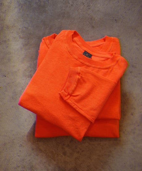 "GOOD ON"Long Sleeve Crew T-Shirts[P-ORANGE]