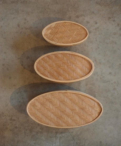 "hint hint"Oval Bamboo Box(3 Size One Set)