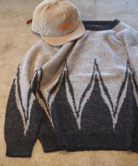 "MODEM DESIGN" Mohair Knit Crew
