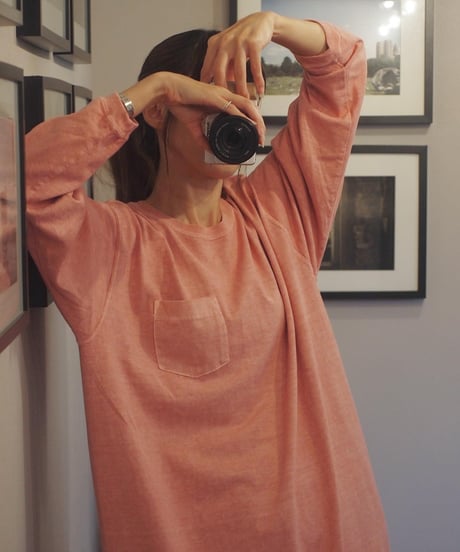 "GOOD ON" L/S POCKET TEE MAXI ONE PIECE