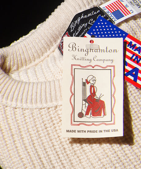 "BINGHAMTON Knitting Company" Shaker Pullover