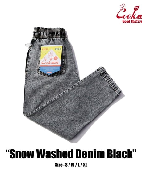 "COOKMAN"Chef Pants[Snow Washed Denim Black]