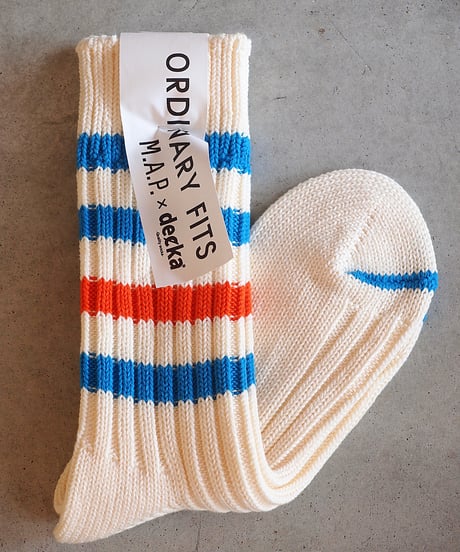 "ORDINARY FITS M.A.P."×”dacka" Heavyweight Socks[Stripe]