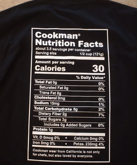 "COOKMAN" Short Sleeve Tee[Nutrition Facts]