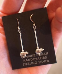 "NAVAJO" Bear Motif Silver Pierce