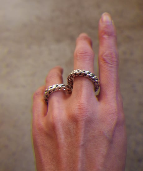 "MEXICAN JEWELRY" Silver Square Chain Ring