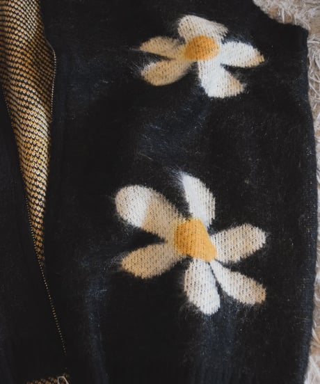 "TOWN CRAFT" SHAGGY PATTERN ZIP KNIT VEST