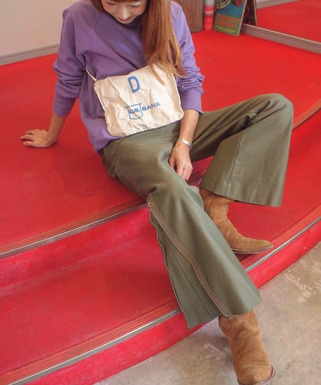 "RUMBLE RED"Military Flare Pants