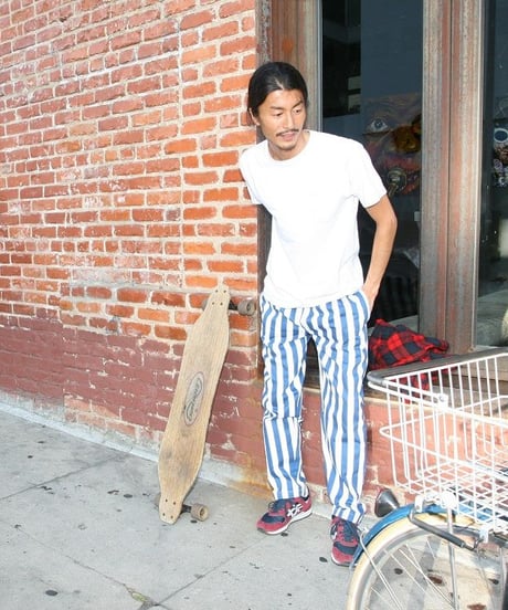 "COOKMAN" Chef Pants[Wide Stripe/Blue]