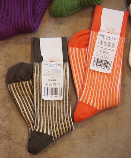 "SHOWATABE ORGANIC" Organic Striped Float Knitting Socks