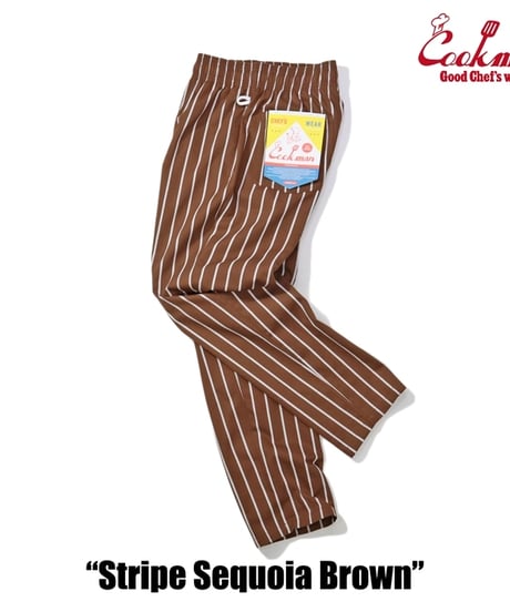 "COOKMAN" Chef Pants[Stripe Sequoia Brown]