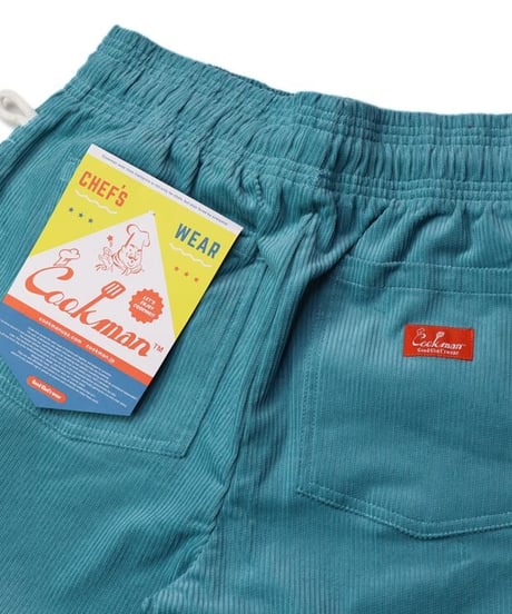 "COOKMAN"Chef Pants Short Corduroy [Turquoise Blue]
