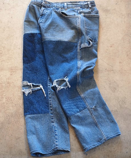 "SUNNY SIDE UP" Re Denim Painter Pants